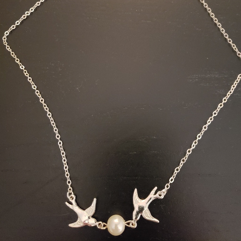 Swallow & Pearl Necklace